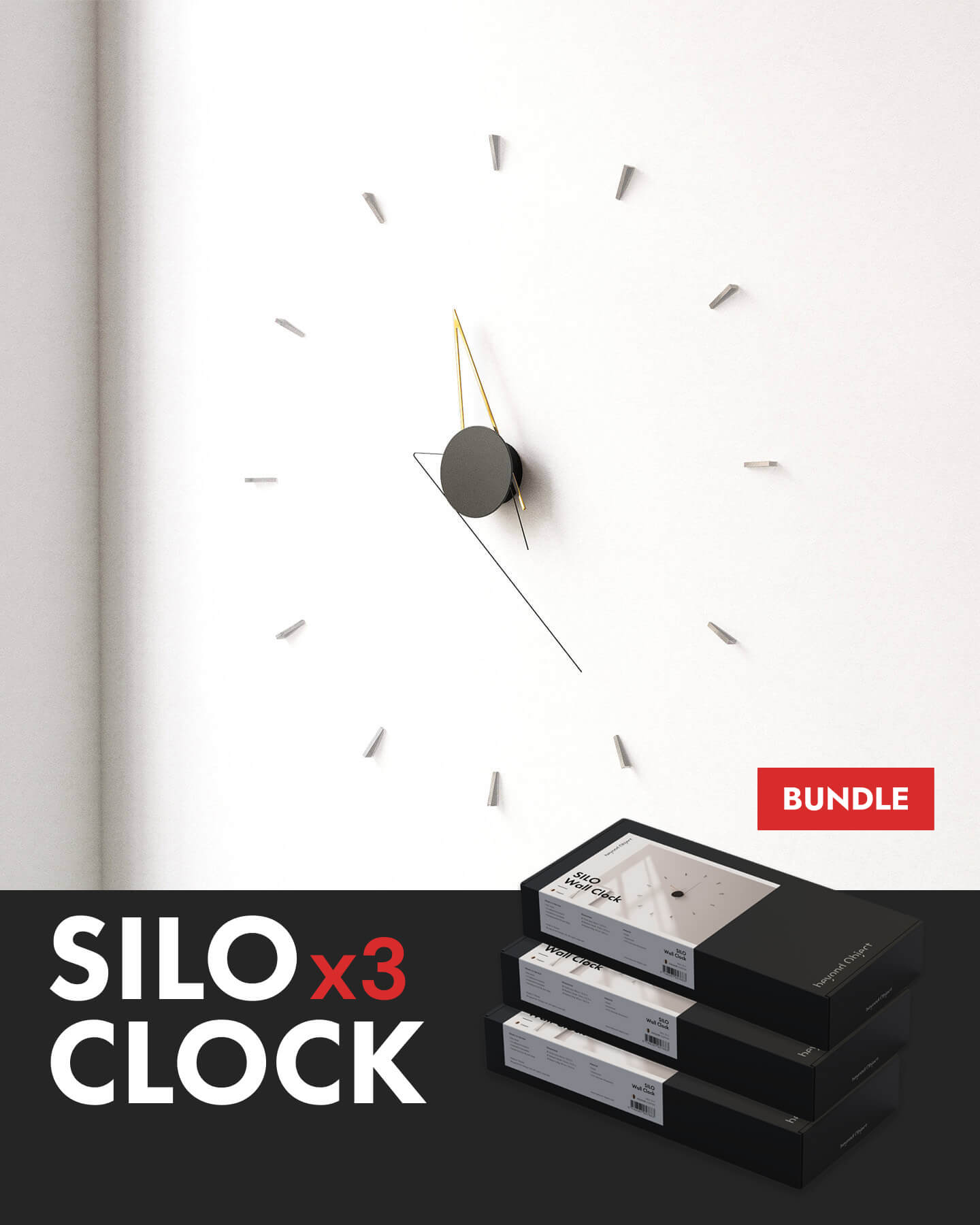 Silo-Uhr 3er-Pack